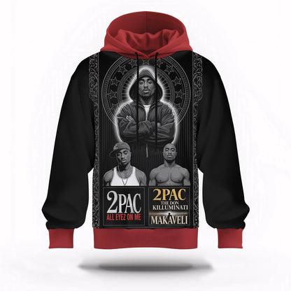 Tupac All Eyes On Me Dark Hoodie, Rapper 3D Hoodie, Rap Legends Hoodie