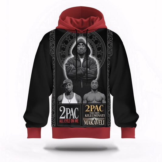 Tupac All Eyes On Me Dark Hoodie, Rapper 3D Hoodie, Rap Legends Hoodie