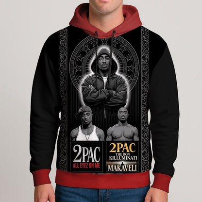 Tupac All Eyes On Me Dark Hoodie, Rapper 3D Hoodie, Rap Legends Hoodie
