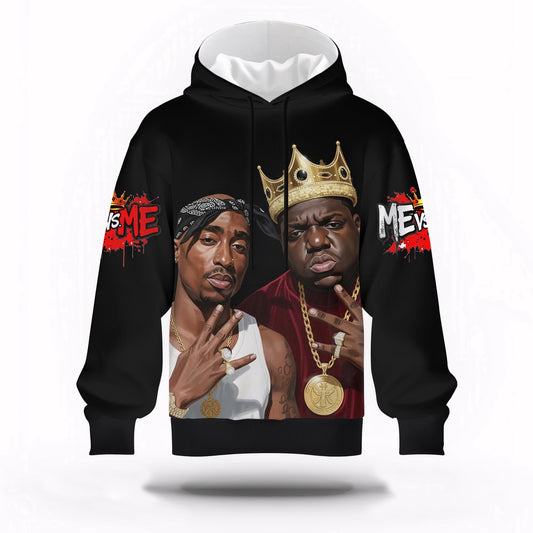 Tupac Biggie Kings Crown Hoodie, Rapper 3D Hoodie, Rap Legends Hoodie