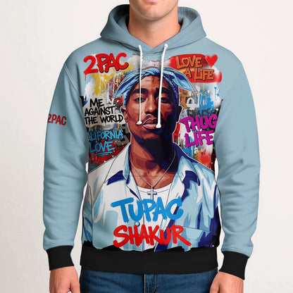Tupac Blue Bandana Art Hoodie, Rapper 3D Hoodie, Rap Legends Hoodie