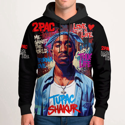 Tupac Blue Bandana We Against Hoodie, Rapper 3D Hoodie, Rap Legends Hoodie