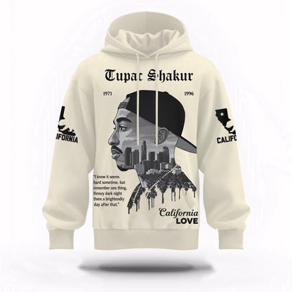 Tupac California Love Sepia Hoodie, Rapper 3D Hoodie, Rap Legends Hoodie