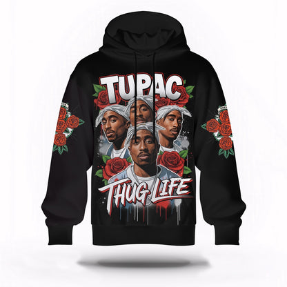 Tupac Cross Hands Hoodie, Rapper 3D Hoodie, Rap Legends Hoodie