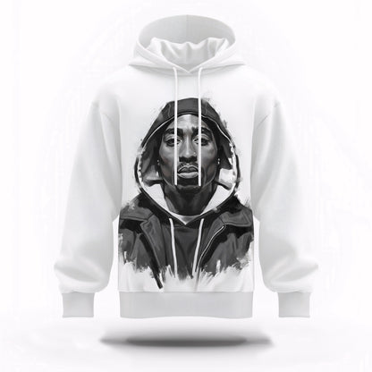 Tupac Hoodie Black White 3D Hoodie, Rapper 3D Hoodie, Rap Legends Hoodie