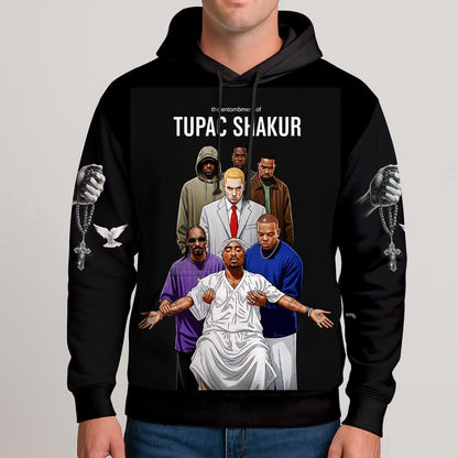 Tupac Shakur Entourage Hoodie, Rapper 3D Hoodie, Rap Legends Hoodie