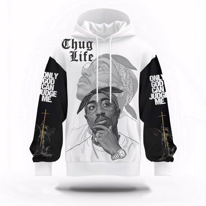 Tupac Thug Life Bandana Hoodie, Rapper 3D Hoodie, Rap Legends Hoodie