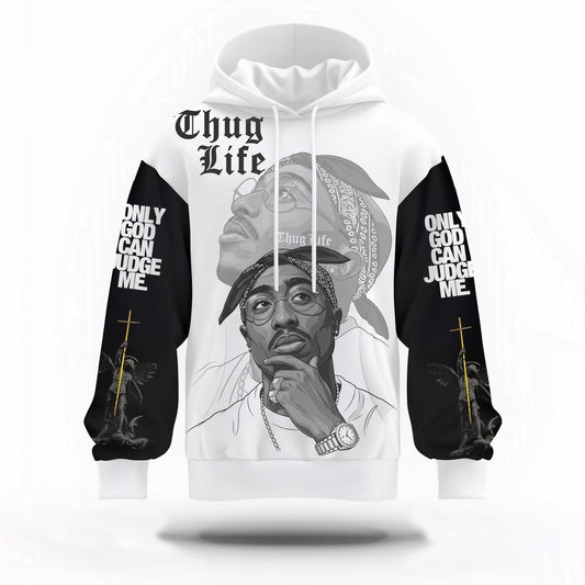 Tupac Thug Life Bandana Hoodie, Rapper 3D Hoodie, Rap Legends Hoodie