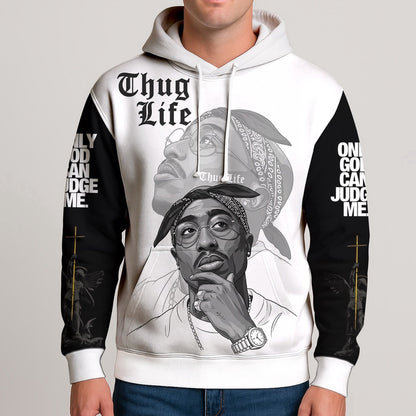 Tupac Thug Life Bandana Hoodie, Rapper 3D Hoodie, Rap Legends Hoodie
