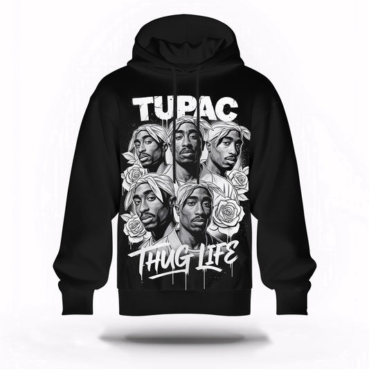 Tupac Thug Life Group Collage 3D Hoodie, Rapper 3D Hoodie, Rap Legends Hoodie