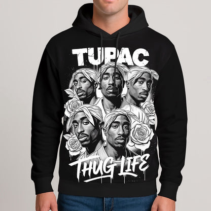Tupac Thug Life Group Collage 3D Hoodie, Rapper 3D Hoodie, Rap Legends Hoodie