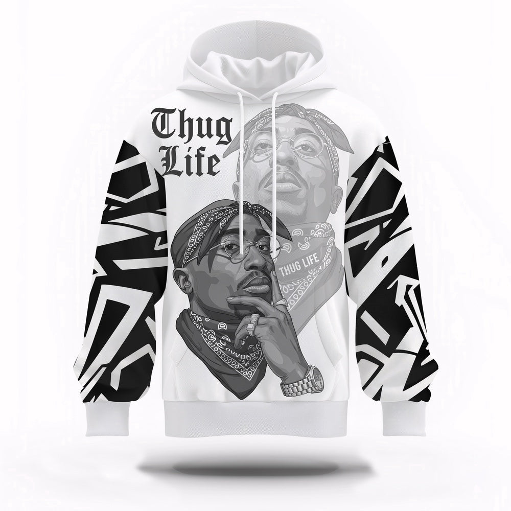 Tupac Thug Life Shadow Hoodie, Rapper 3D Hoodie, Rap Legends Hoodie