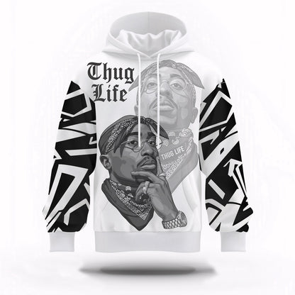 Tupac Thug Life Shadow Hoodie, Rapper 3D Hoodie, Rap Legends Hoodie