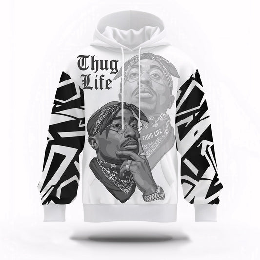 Tupac Thug Life Shadow Hoodie, Rapper 3D Hoodie, Rap Legends Hoodie
