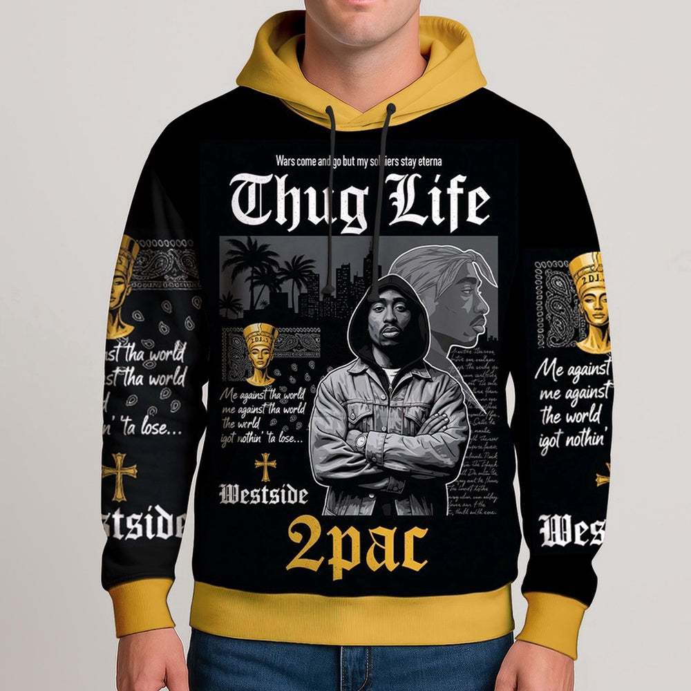 Tupac Thug Life Vintage Hoodie, Rapper 3D Hoodie, Rap Legends Hoodie