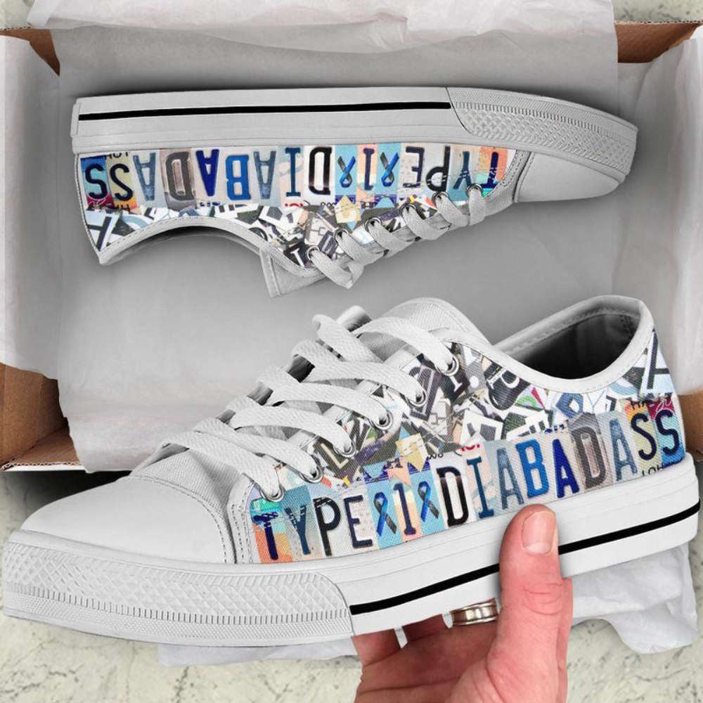 Type 1 Diabadass Low Top Shoes, Low Top Sneaker, Low Top Canvas Shoes