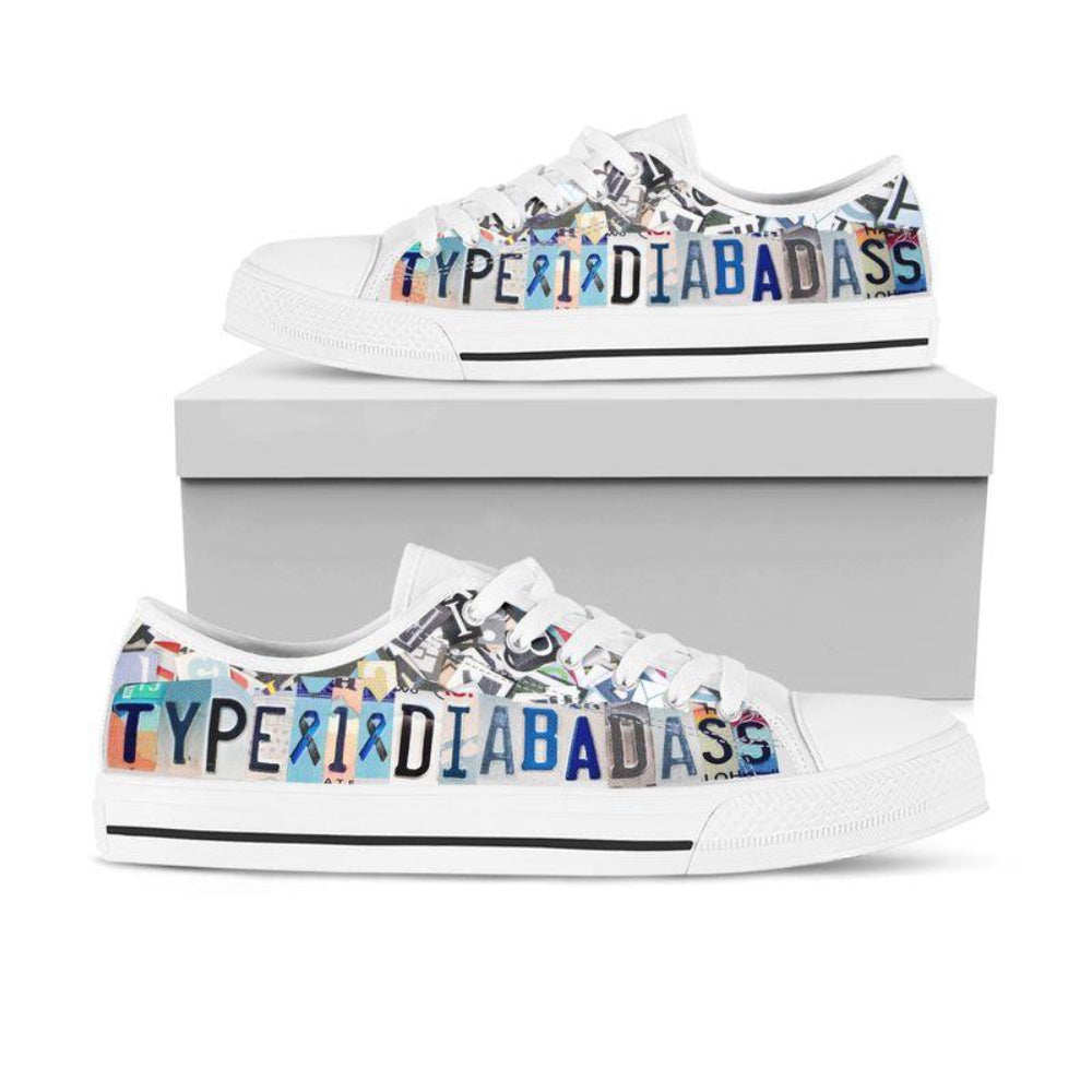 Type 1 Diabadass Low Top Shoes, Low Top Sneaker, Low Top Canvas Shoes