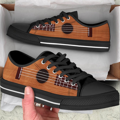 Ukulele Shortcut Low Top Music Shoes, Canvas Shoes Design, Low Top Sneaker