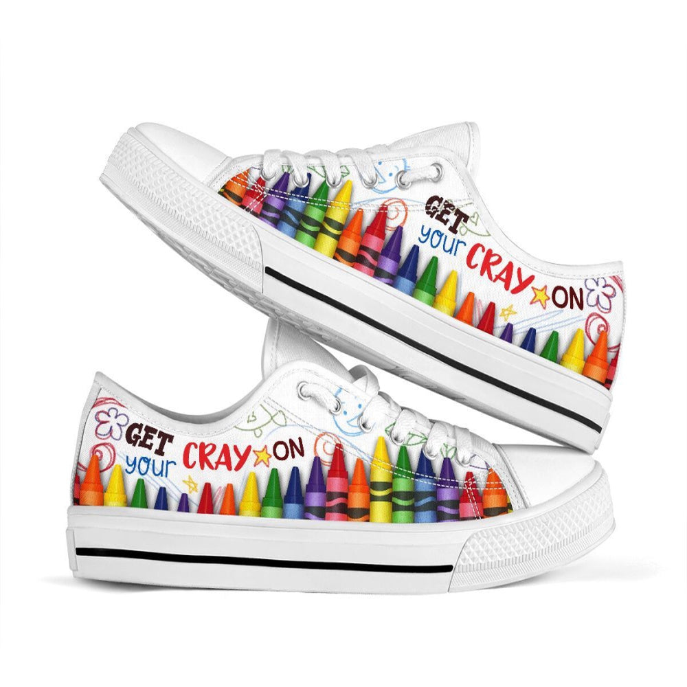 Unleash Your Creativity With Cray On Low Top Shoes , Low Top Sneaker, Low Top Canvas Shoes