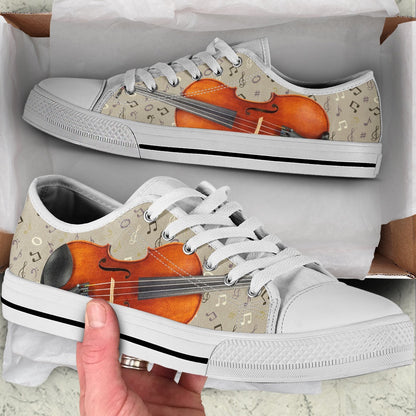 Violin Classic Low Top Music Shoes, Canvas Shoes Design, Low Top Sneaker