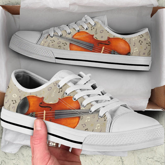 Violin Classic Low Top Music Shoes, Canvas Shoes Design, Low Top Sneaker