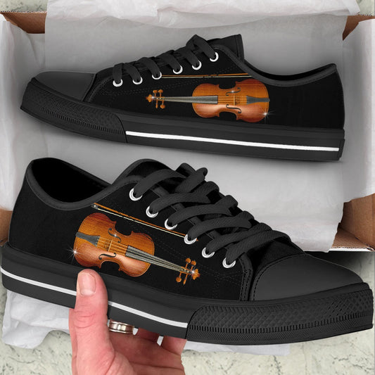 Violin Low Top Music Shoes, Canvas Shoes Design, Low Top Sneaker