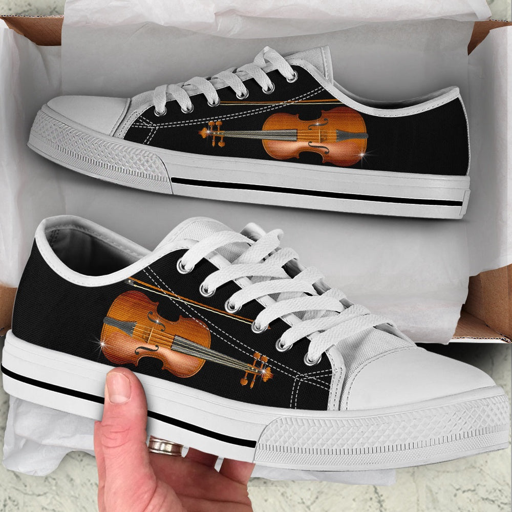 Violin Low Top Music Shoes, Canvas Shoes Design, Low Top Sneaker
