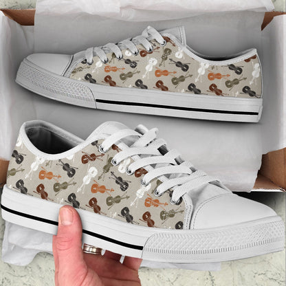 Violin Pattern Sk Low Top Music Shoes, Canvas Shoes Design, Low Top Sneaker