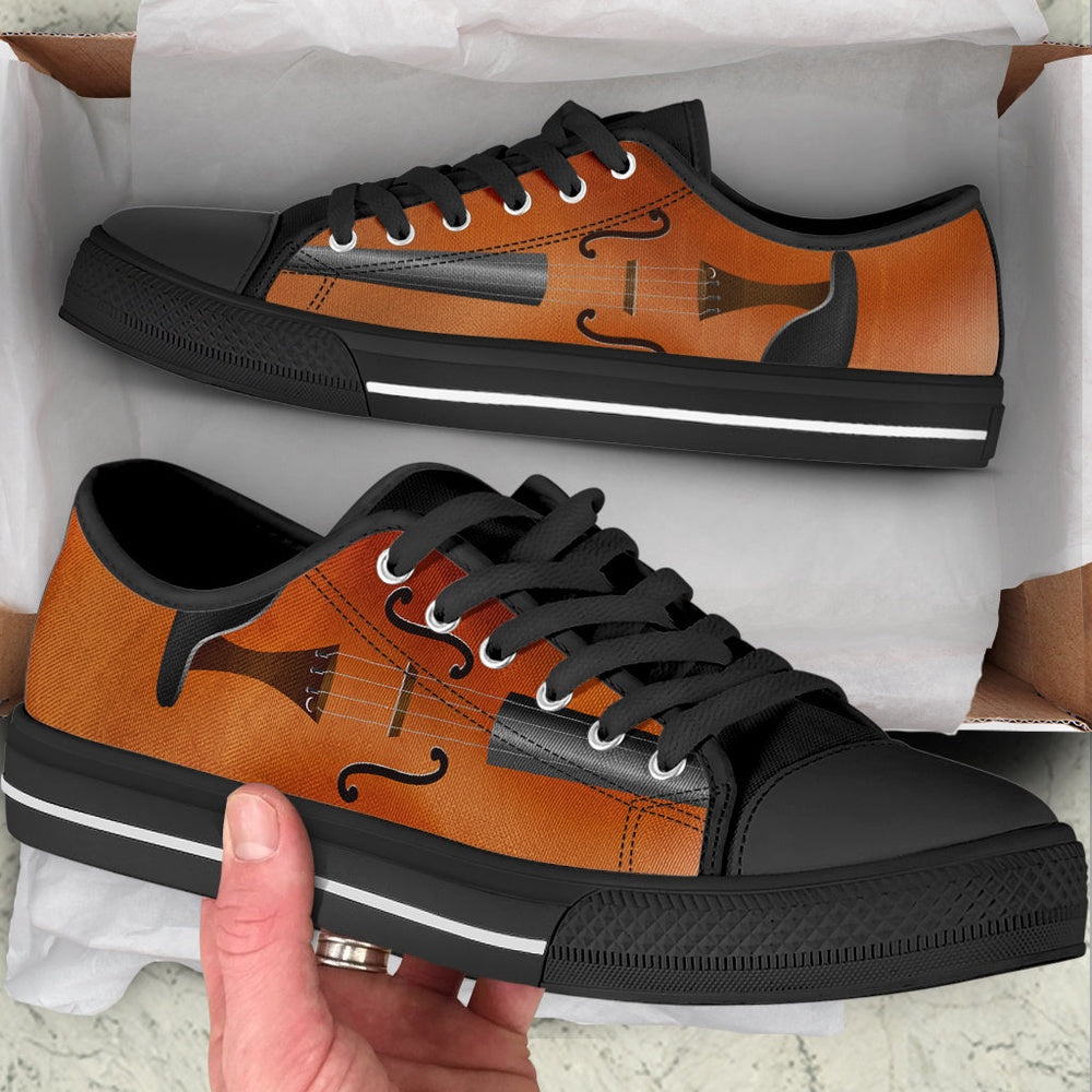 Violin Shortcut Low Top Music Shoes, Canvas Shoes Design, Low Top Sneaker