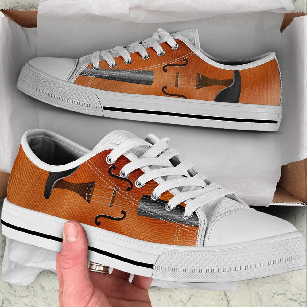 Violin Shortcut Low Top Music Shoes, Canvas Shoes Design, Low Top Sneaker