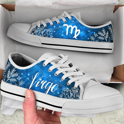 Virgo Zodiac Foliage Low Top Shoes , Low Top Sneaker, Low Top Canvas Shoes