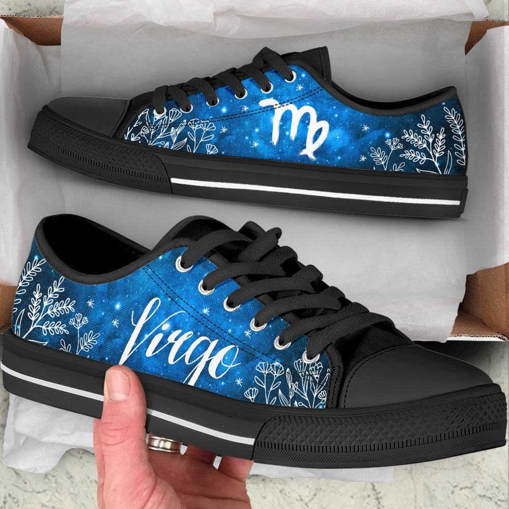 Virgo Zodiac Foliage Low Top Shoes , Low Top Sneaker, Low Top Canvas Shoes