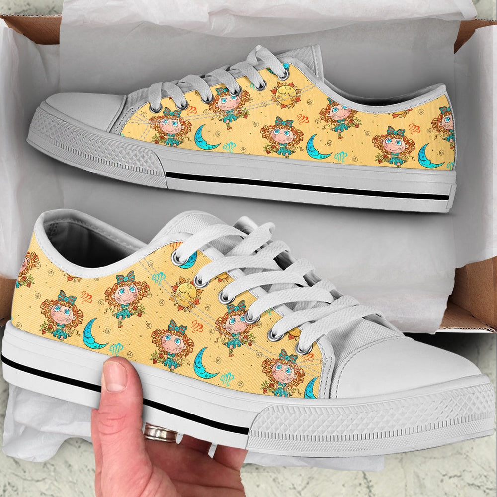 Virgo Zodiac Fun Pattern Low Top Shoes , Low Top Sneaker, Low Top Canvas Shoes