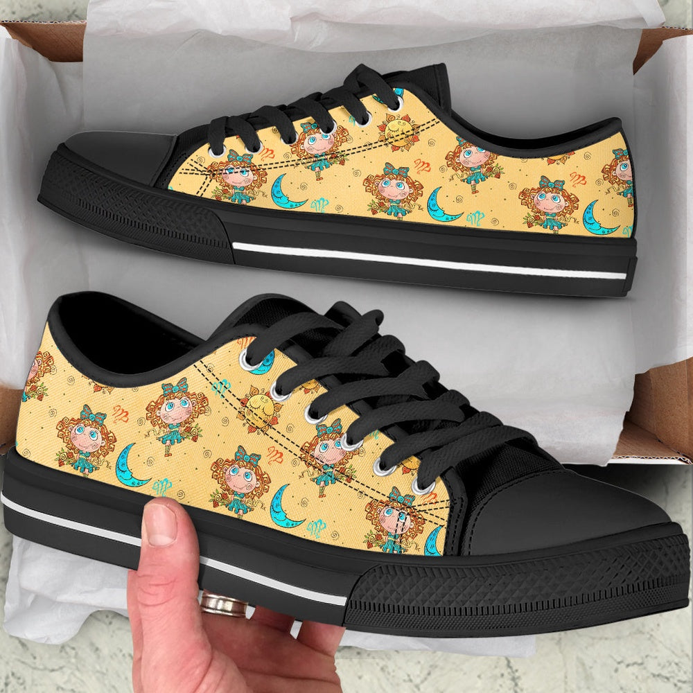 Virgo Zodiac Fun Pattern Low Top Shoes , Low Top Sneaker, Low Top Canvas Shoes