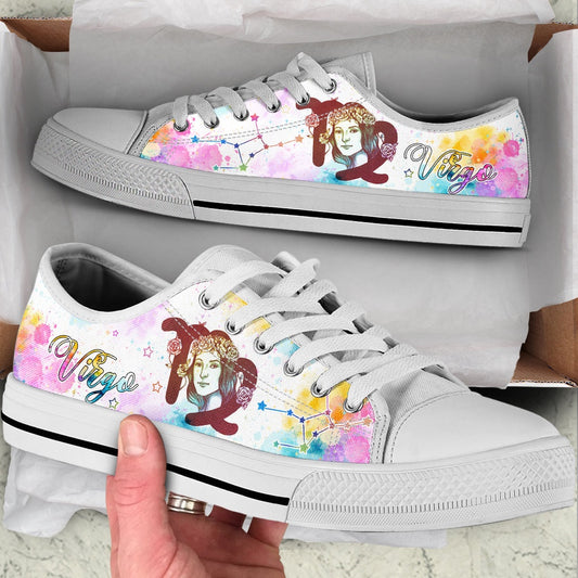 Virgo Zodiac Watercolorful Star Low Top Shoes , Low Top Sneaker, Low Top Canvas Shoes