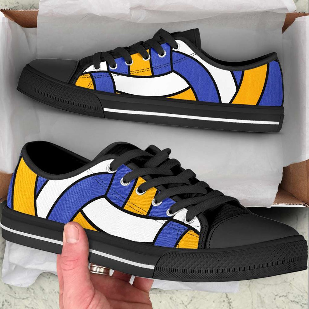 Volleyball Ball Texture Pattern Shortcut Low Top Shoes Malalan, Low Top Sneaker, Low Top Canvas Shoes