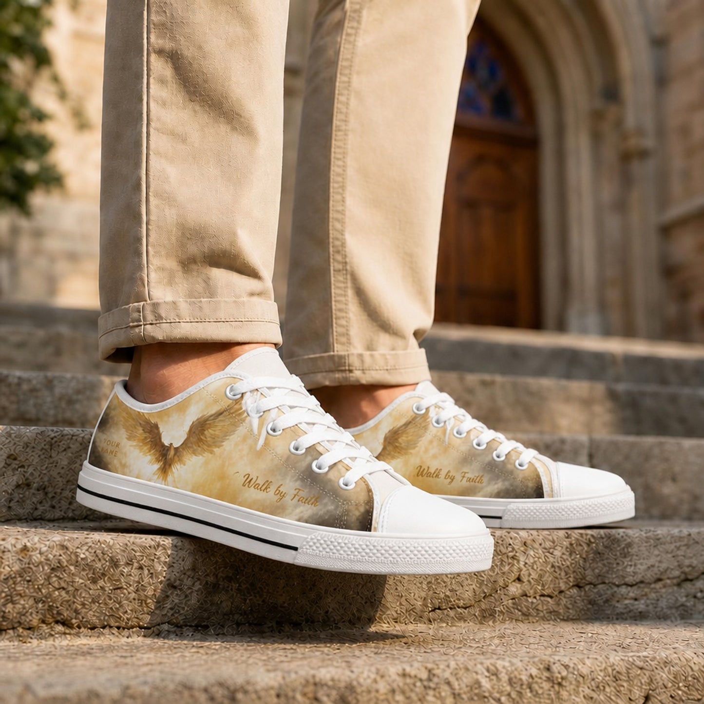 Walk By Faith Artistic Low Top Shoes Life style      