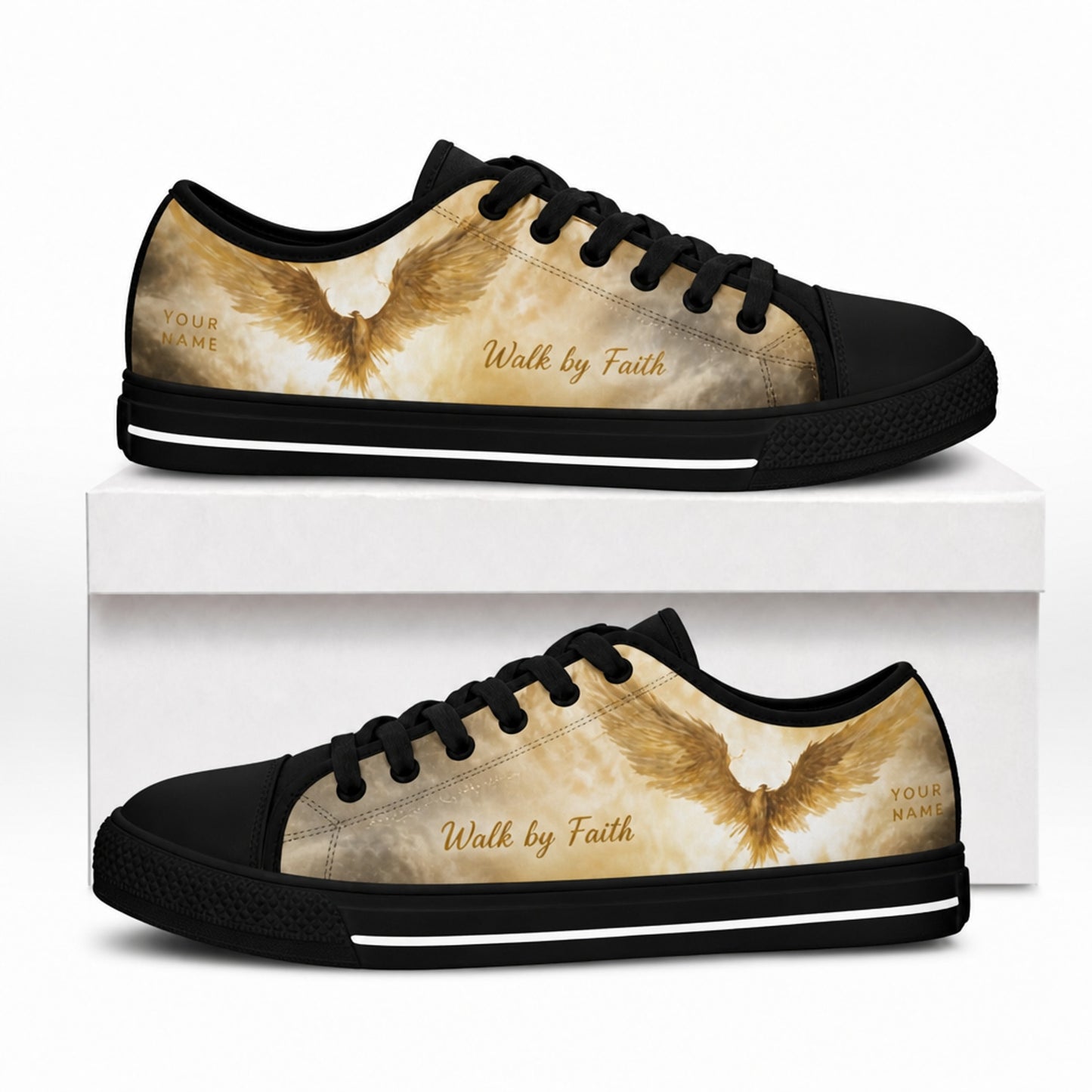 Walk By Faith Artistic Low Top Shoes box black      