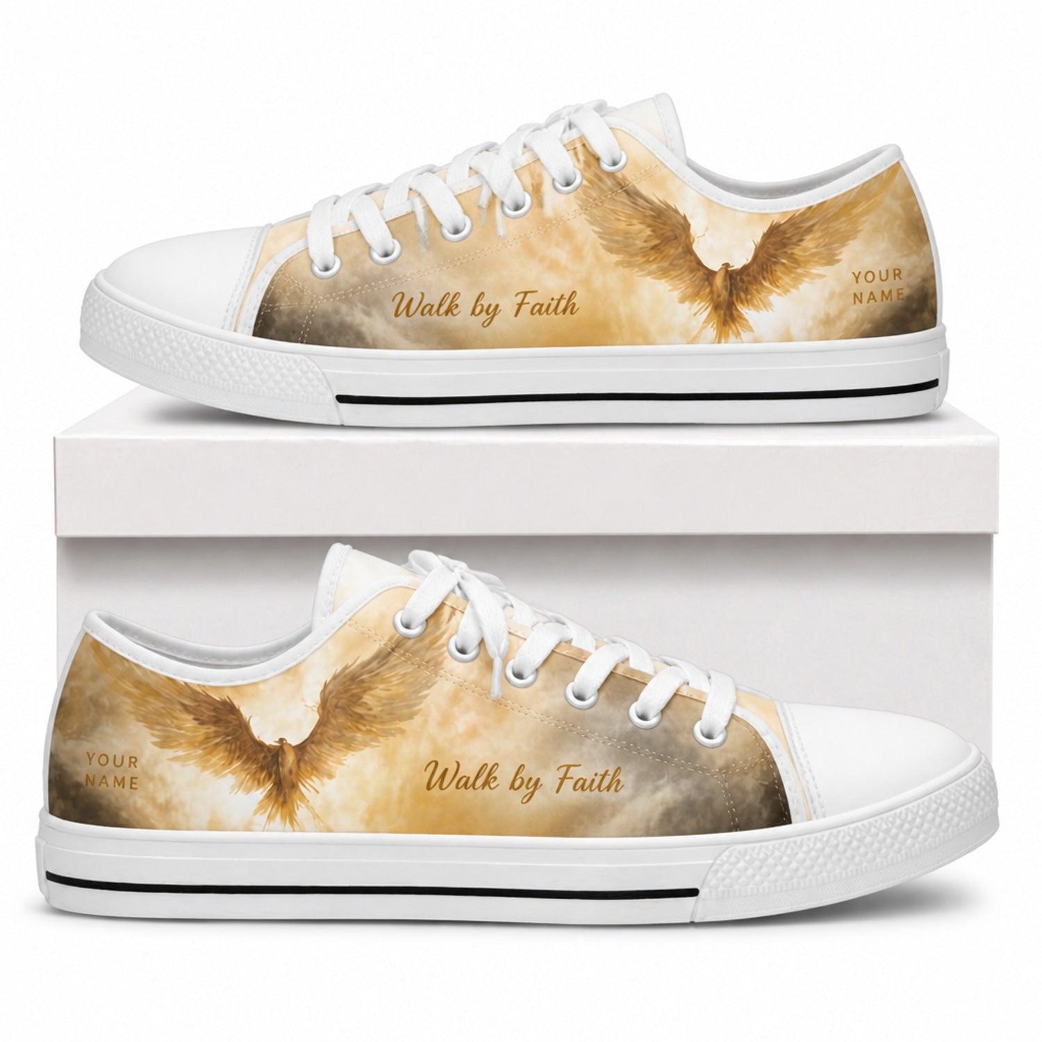 Walk By Faith Artistic Low Top Shoes box white      