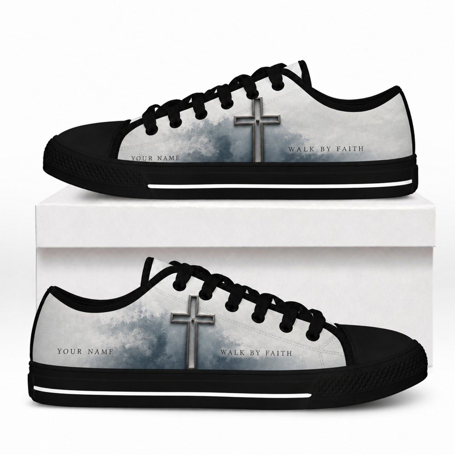 Walk By Faith Cross Classic Low Top Shoes box black    