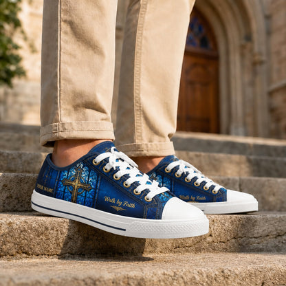 Walk By Faith Cross Graphic God Low Top Shoes Life style    
