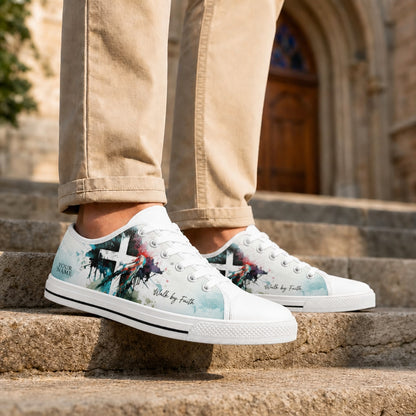 Walk By Faith Cross Modern Custom Low Top Shoes Life style  