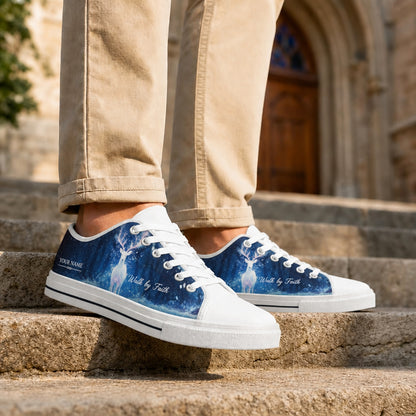 Walk By Faith Deer Personalized Low Top Shoes Life style    