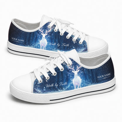 Walk By Faith Deer Personalized Low Top Shoes        