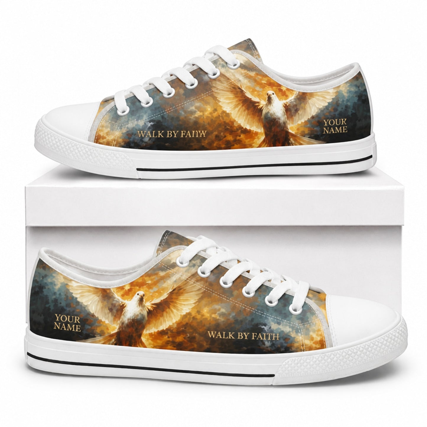 Walk By Faith Dove Classic Low Top Shoes box white    