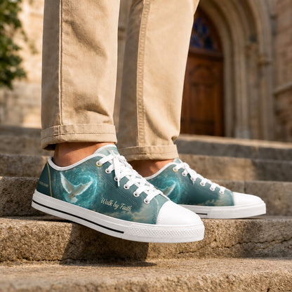 Walk By Faith Dove Graphic Low Top Shoes Life style    
