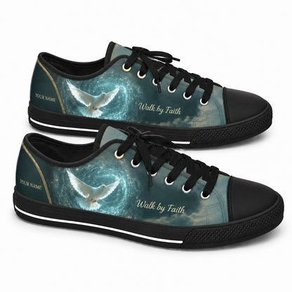 Walk By Faith Dove Graphic Low Top Shoes black shoes    