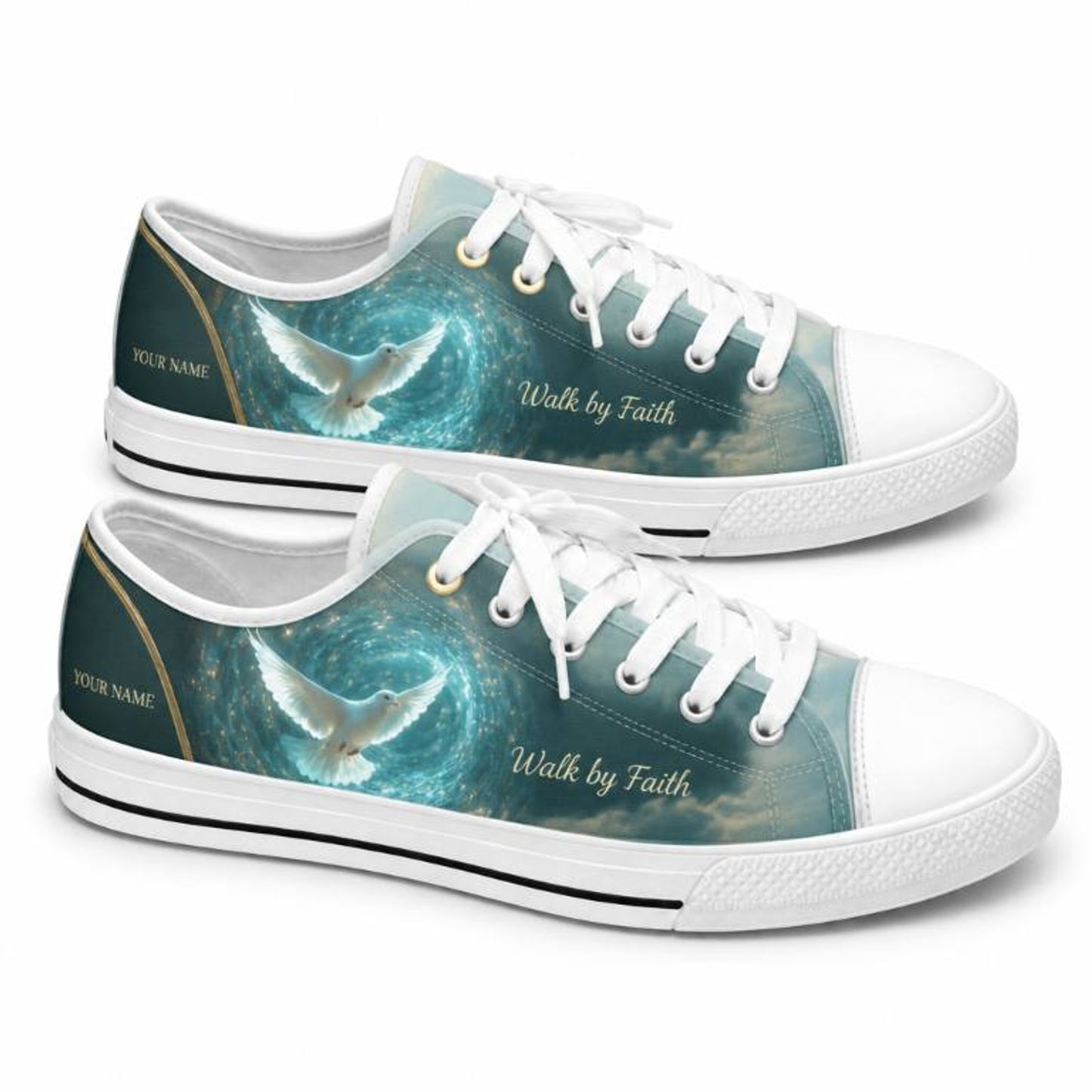 Walk By Faith Dove Graphic Low Top Shoes        