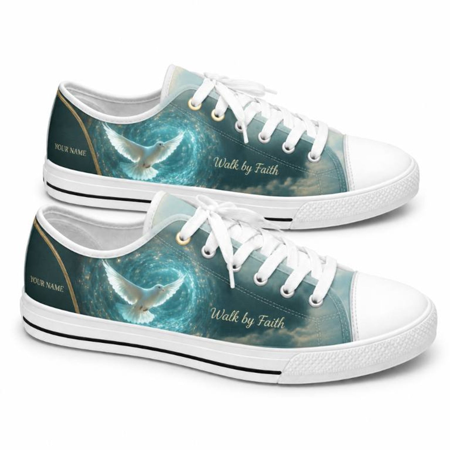 Walk By Faith Dove Graphic Low Top Shoes        