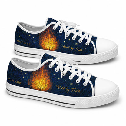 Walk By Faith Flame Artistic Personalized Low Top Shoes      